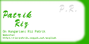 patrik riz business card